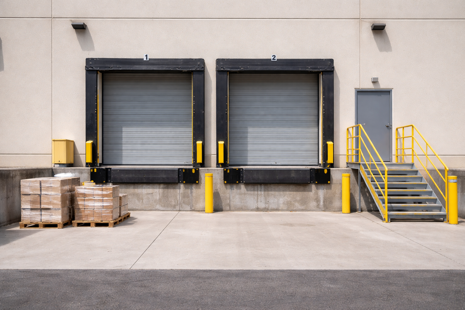 Commercial concrete loading dock with heavy-duty flatwork